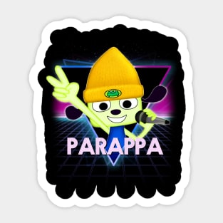 PaRappa The Rapper Retro 80s Neon Landscape Sticker